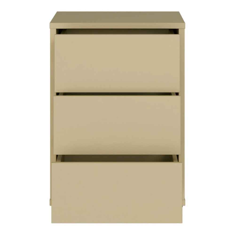 Ansley Wooden Bedside Cabinet with 3 Drawers in Butter Yellow