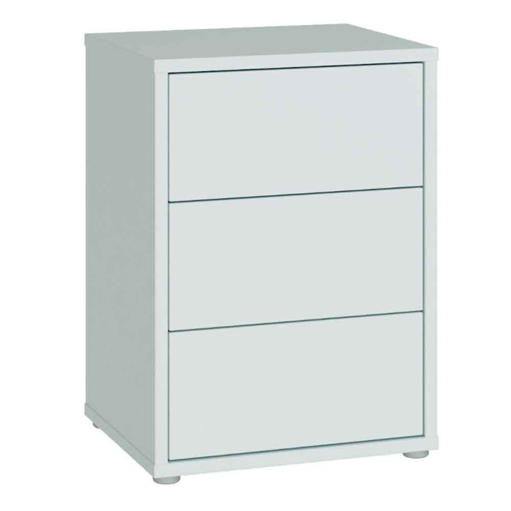 Ansley Wooden Bedside Cabinet with 3 Drawers in Light Grey