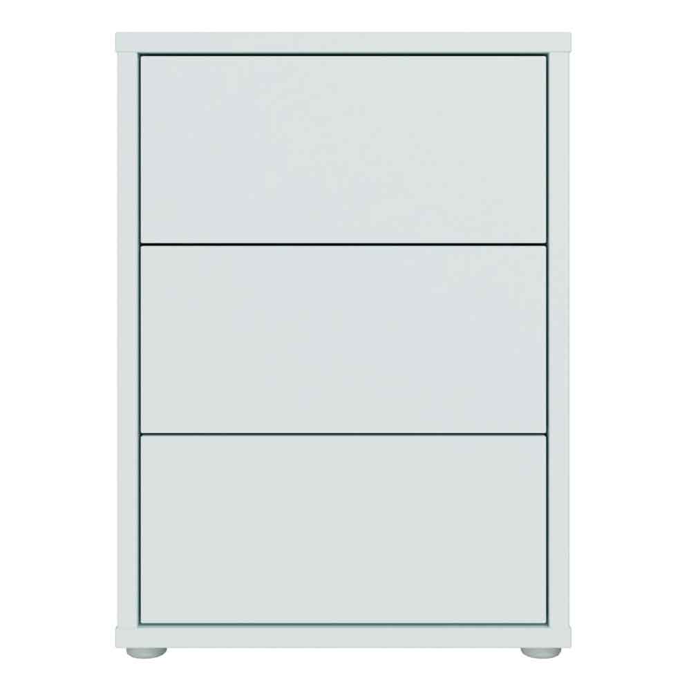 Ansley Wooden Bedside Cabinet with 3 Drawers in Light Grey
