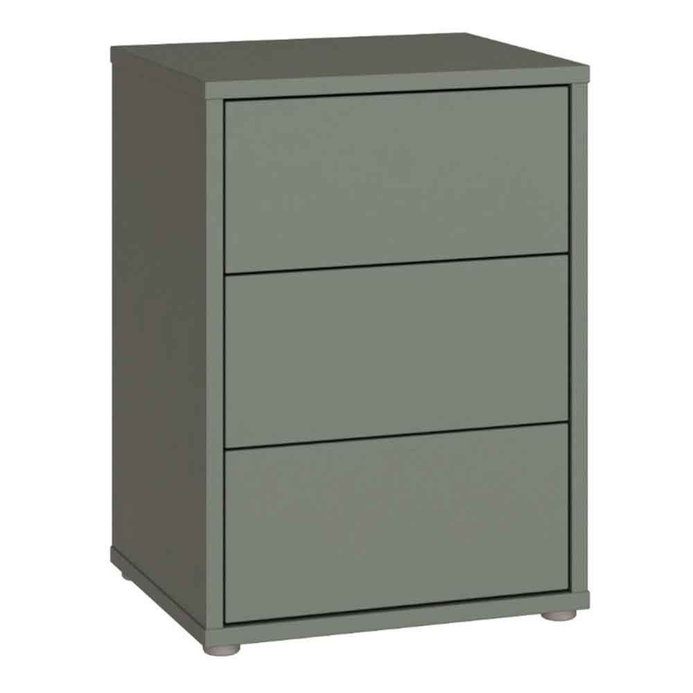 Ansley Wooden Bedside Cabinet with 3 Drawers in Sage Green