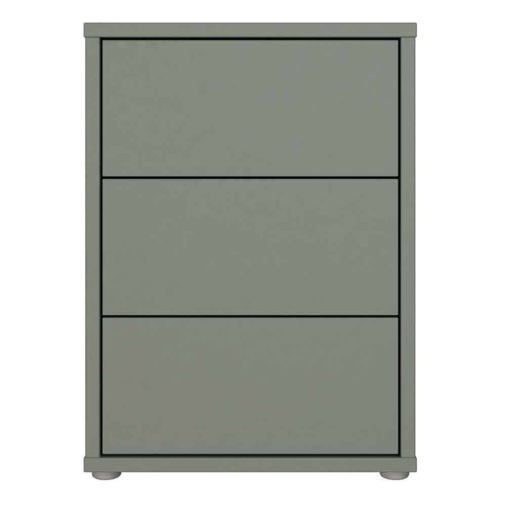 Ansley Wooden Bedside Cabinet with 3 Drawers in Sage Green