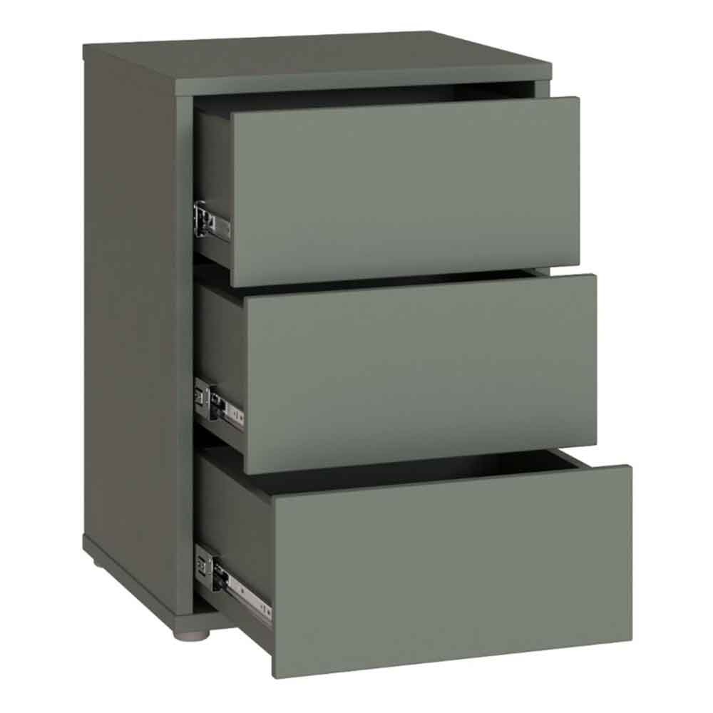 Ansley Wooden Bedside Cabinet with 3 Drawers in Sage Green