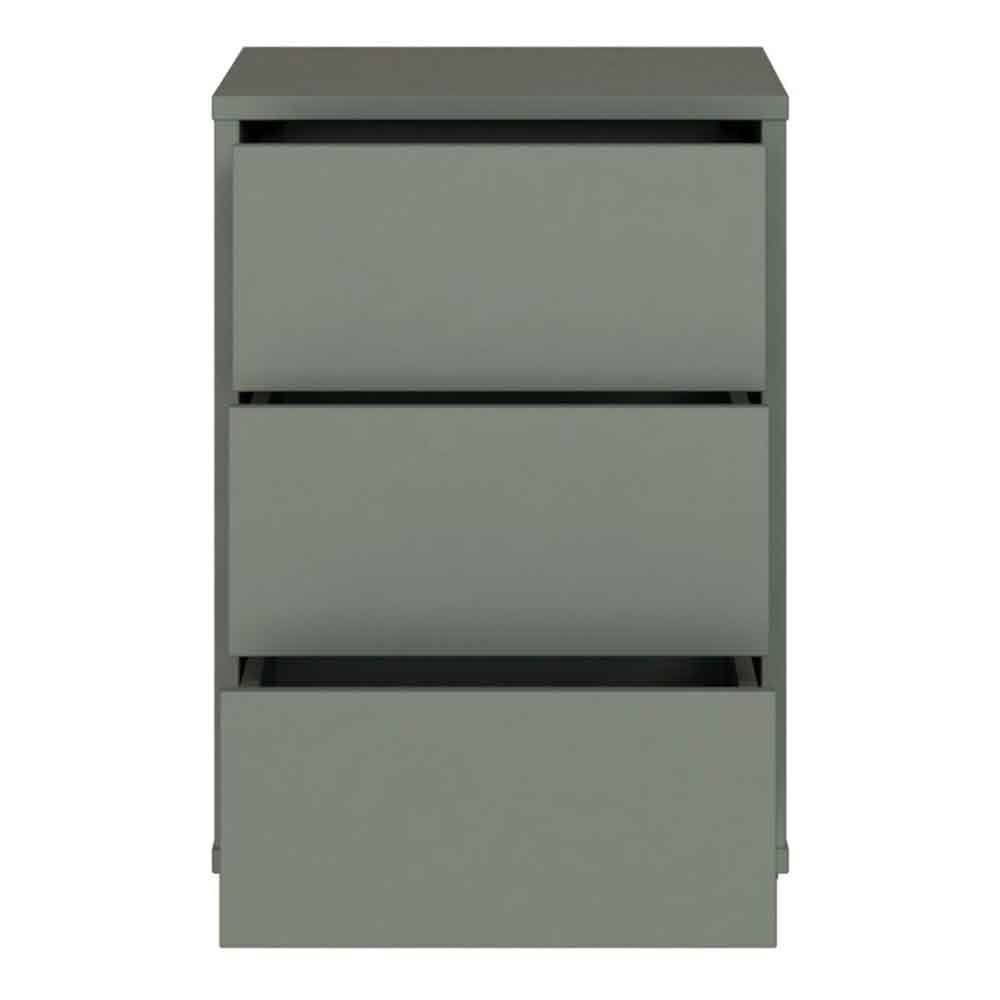 Ansley Wooden Bedside Cabinet with 3 Drawers in Sage Green