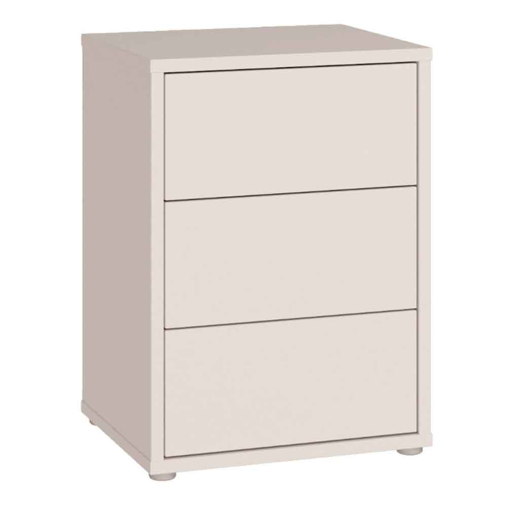 Ansley Wooden Bedside Cabinet with 3 Drawers in Sand