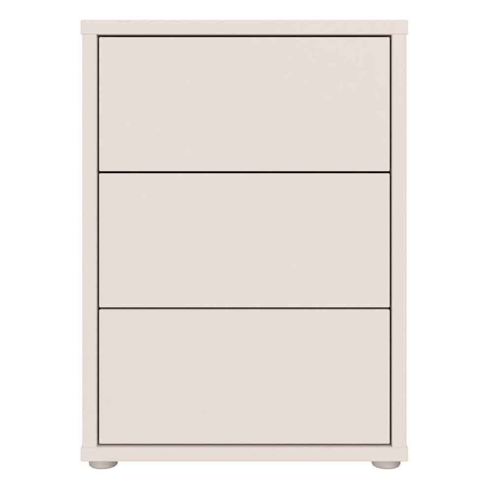 Ansley Wooden Bedside Cabinet with 3 Drawers in Sand