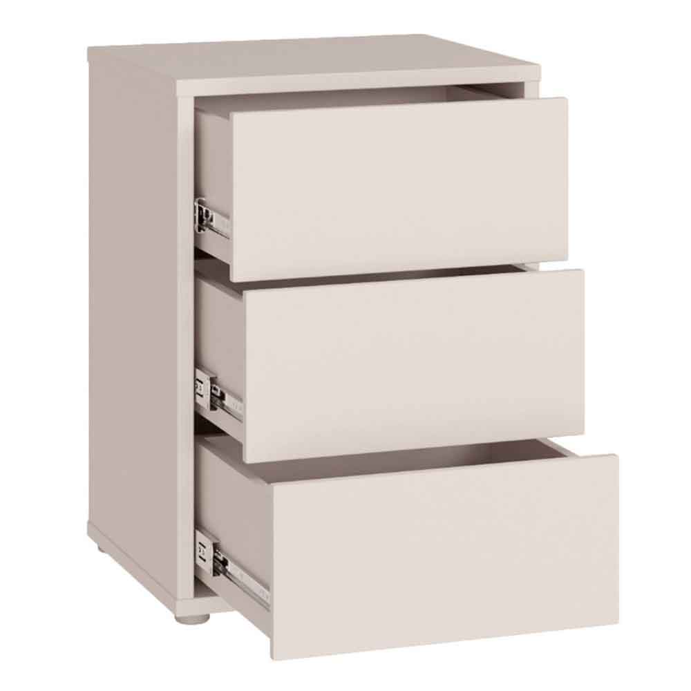 Ansley Wooden Bedside Cabinet with 3 Drawers in Sand