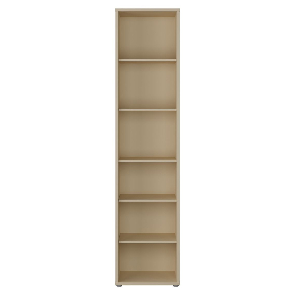 Ansley Wooden Bookcase with 5 Shelves in Butter Yellow