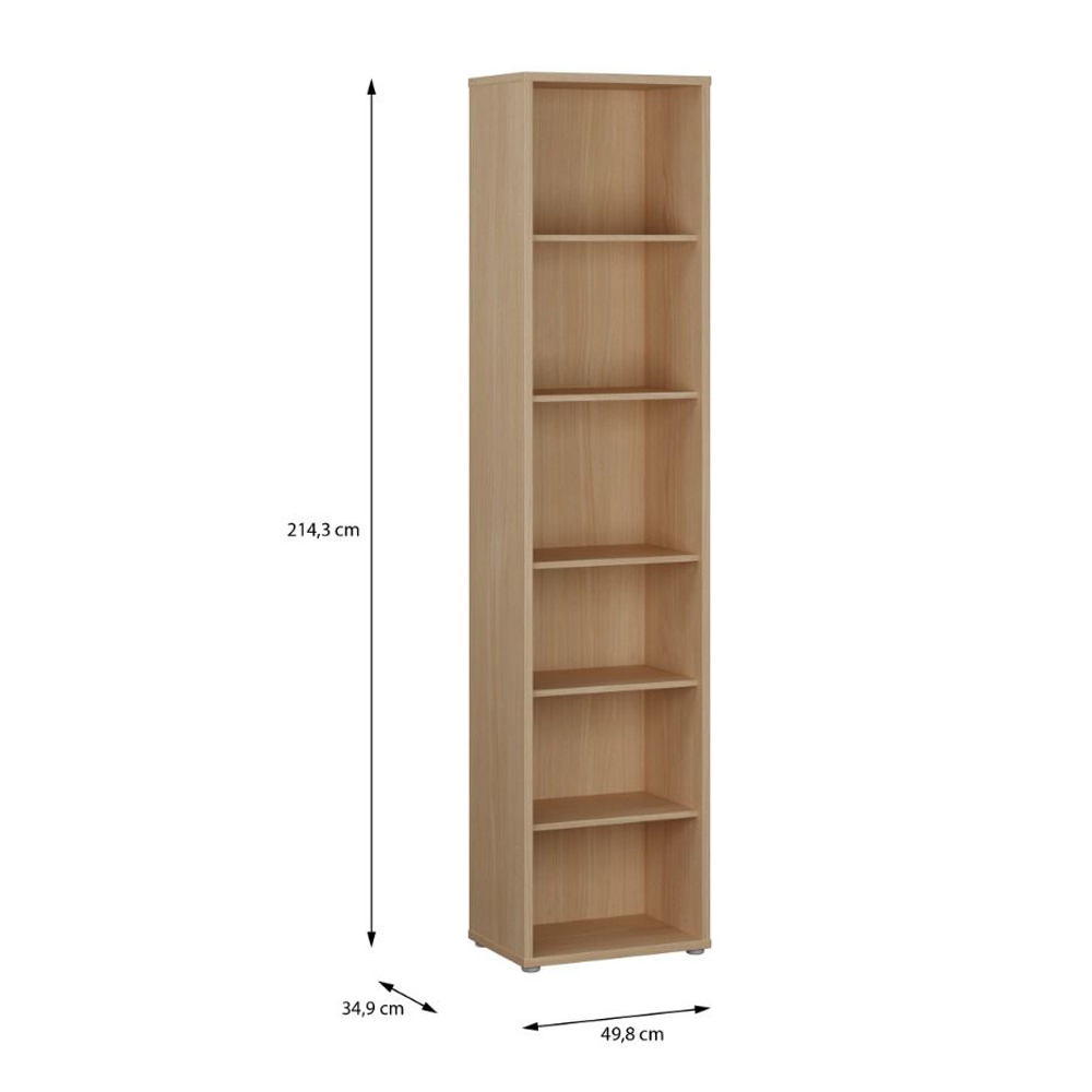 Ansley Wooden Bookcase with 5 Shelves in Elegancia Oak