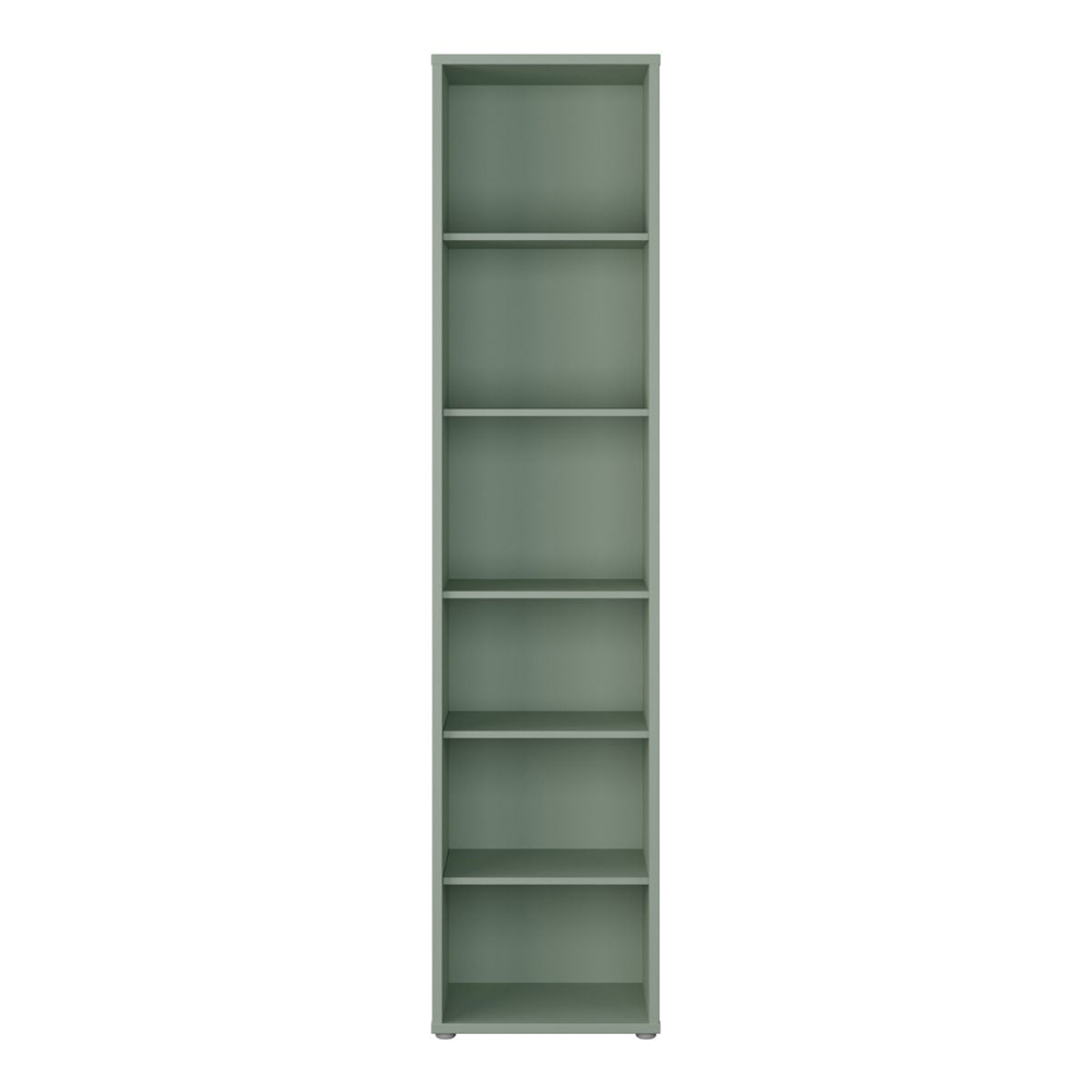 Ansley Wooden Bookcase with 5 Shelves in Sage Green