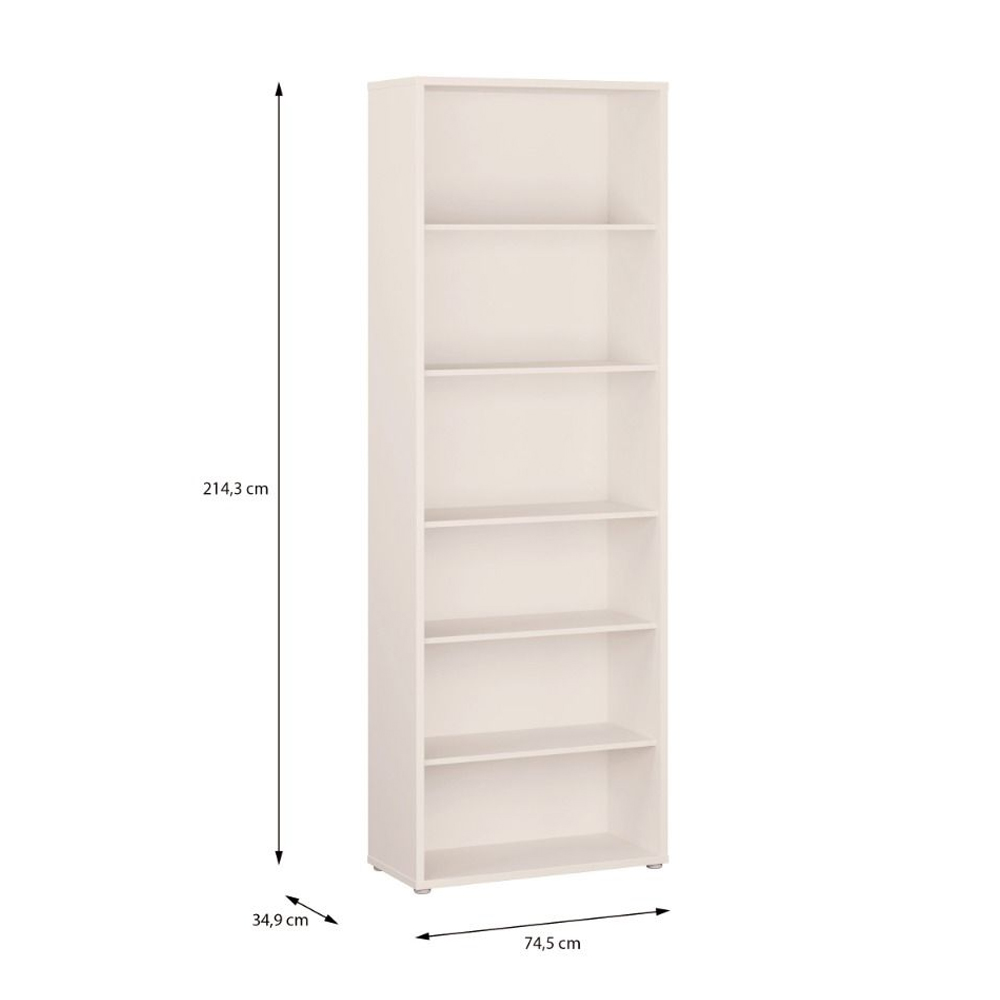 Ansley Wooden Bookcase with 5 Shelves in Sand