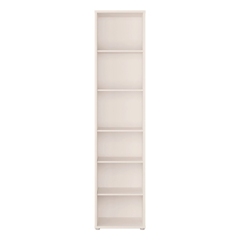Ansley Wooden Bookcase with 5 Shelves in Soft Neutral