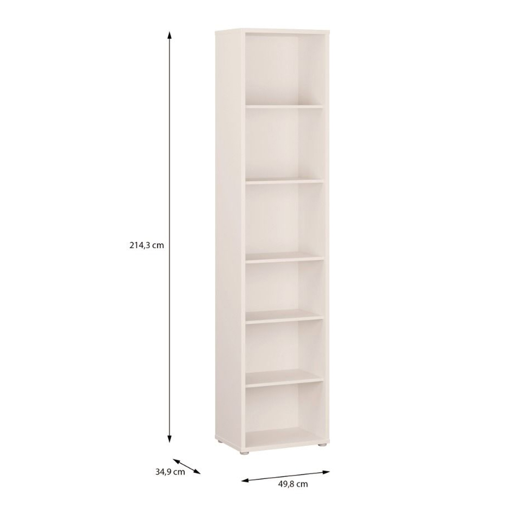Ansley Wooden Bookcase with 5 Shelves in Soft Neutral