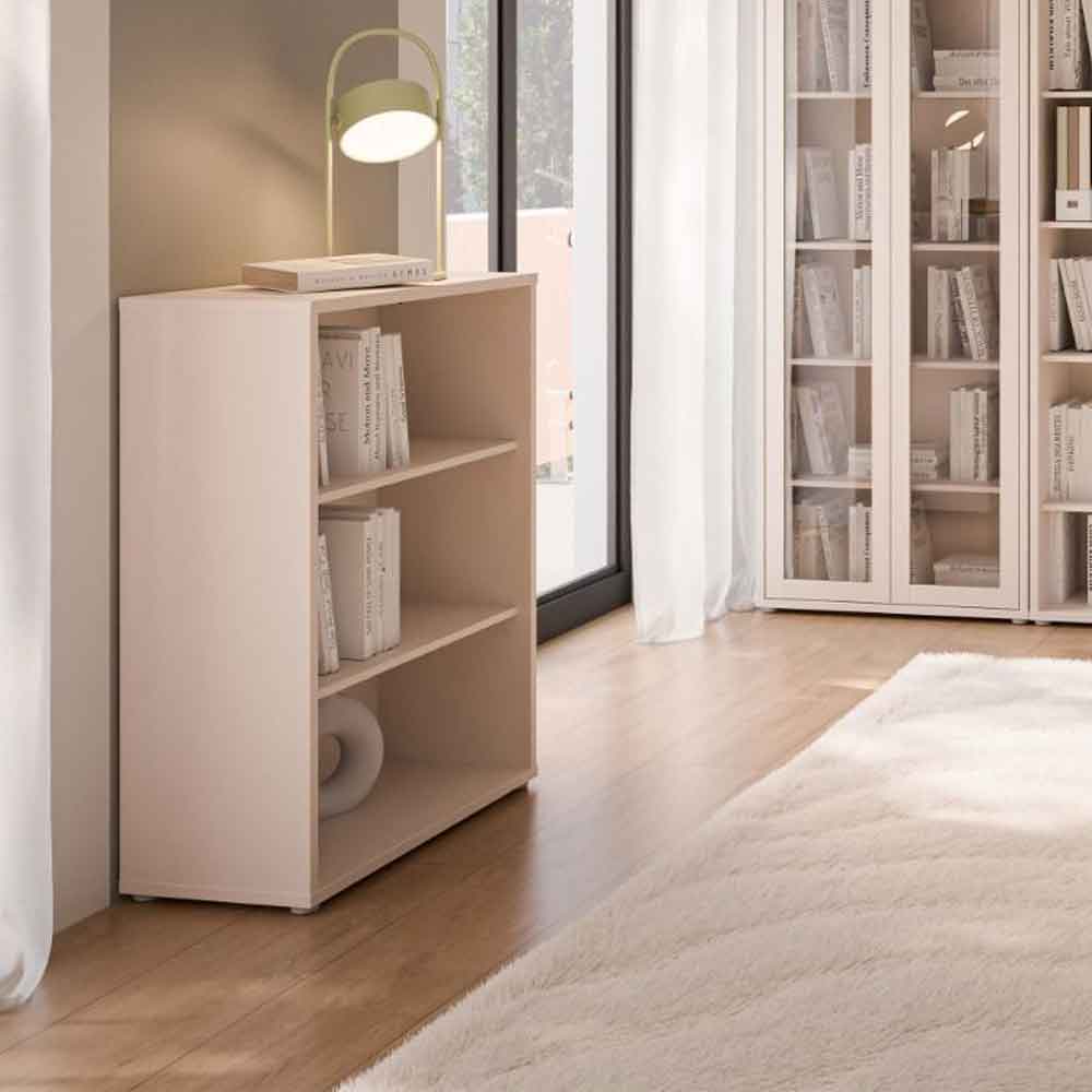 Ansley Wooden Bookcase in Sand
