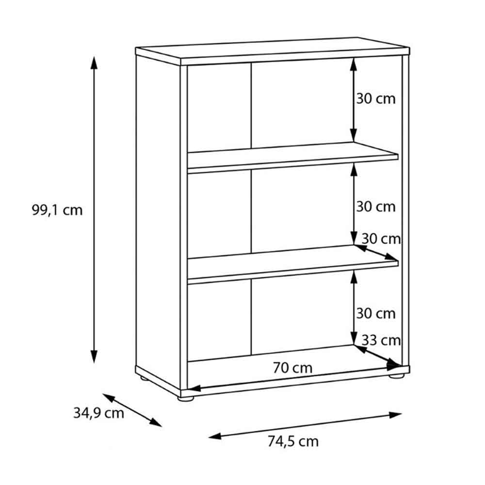 Ansley Wooden Bookcase in Sand