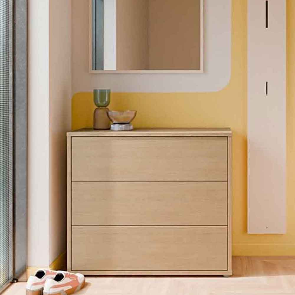Ansley Wooden Chest of 3 Drawers in Elegancia Oak