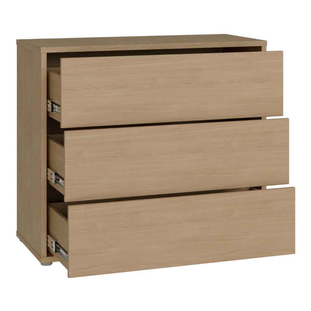 Ansley Wooden Chest of 3 Drawers in Elegancia Oak