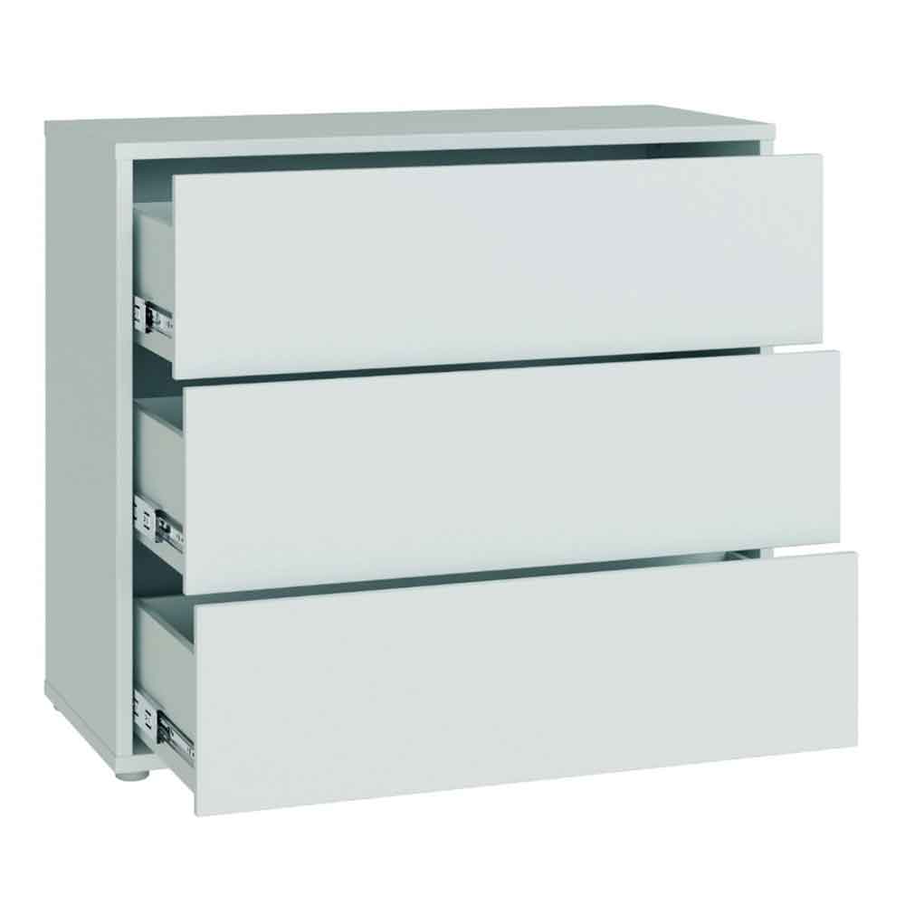 Ansley Wooden Chest of 3 Drawers in Light Grey