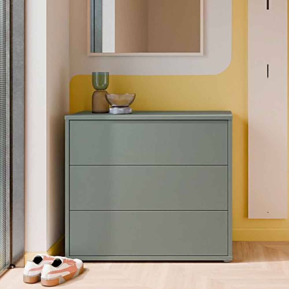Ansley Wooden Chest of 3 Drawers in Sage Green