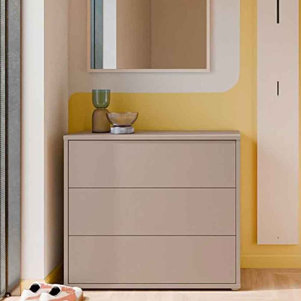 Ansley Wooden Chest of 3 Drawers in Taupe