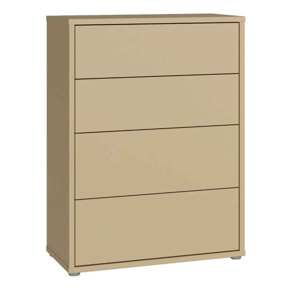 Ansley Wooden Chest of 4 Drawers in Butter Yellow