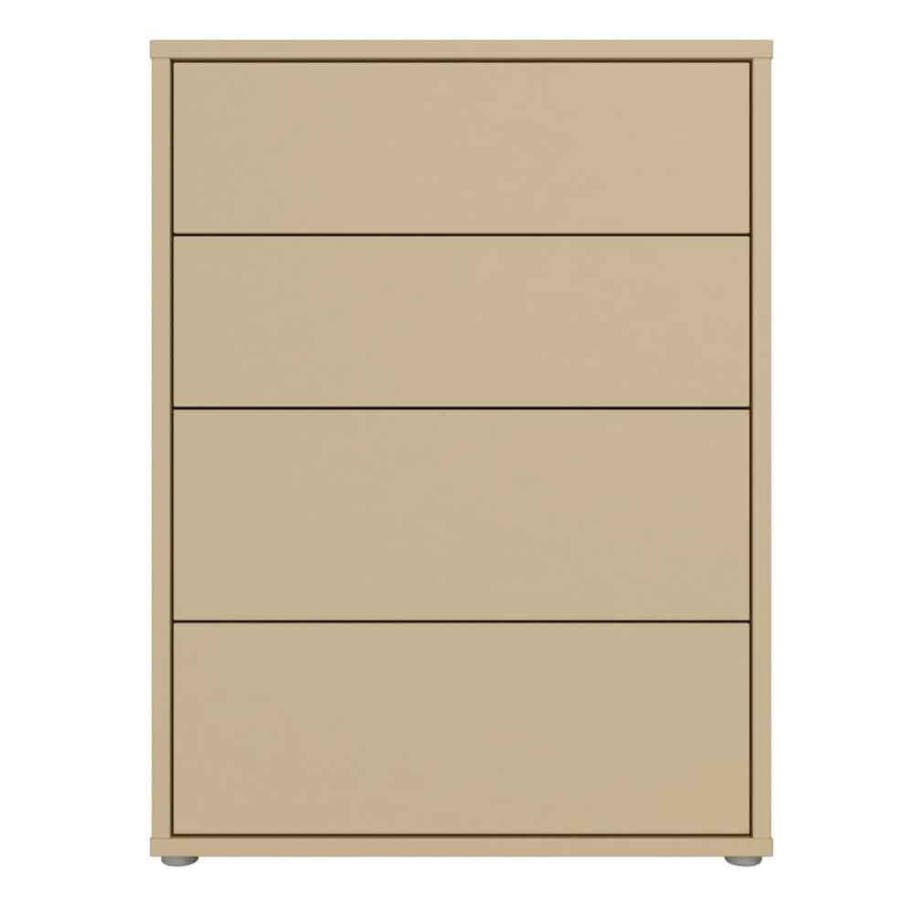Ansley Wooden Chest of 4 Drawers in Butter Yellow
