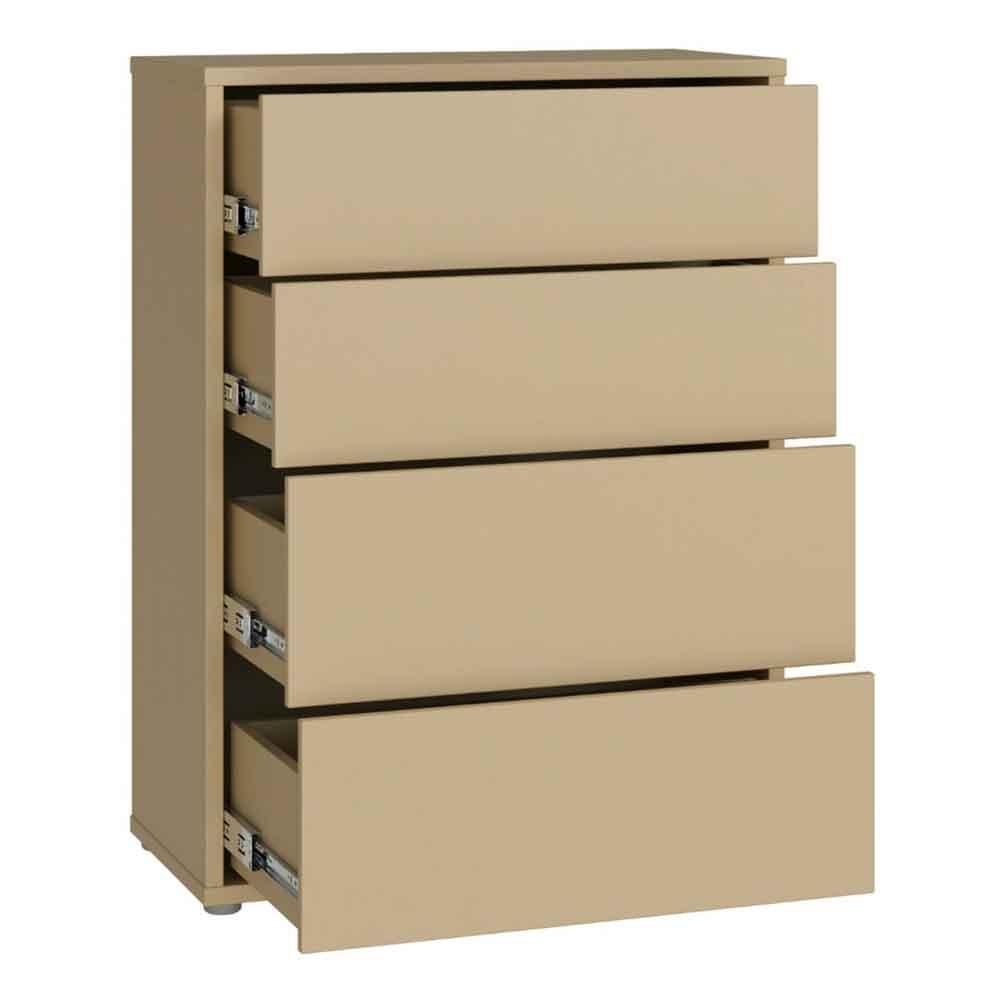 Ansley Wooden Chest of 4 Drawers in Butter Yellow