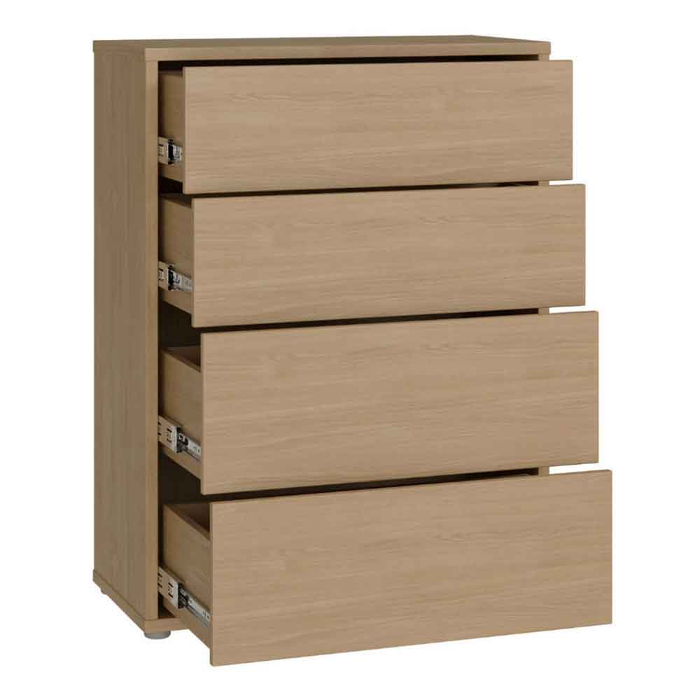Ansley Wooden Chest of 4 Drawers in Elegancia Oak