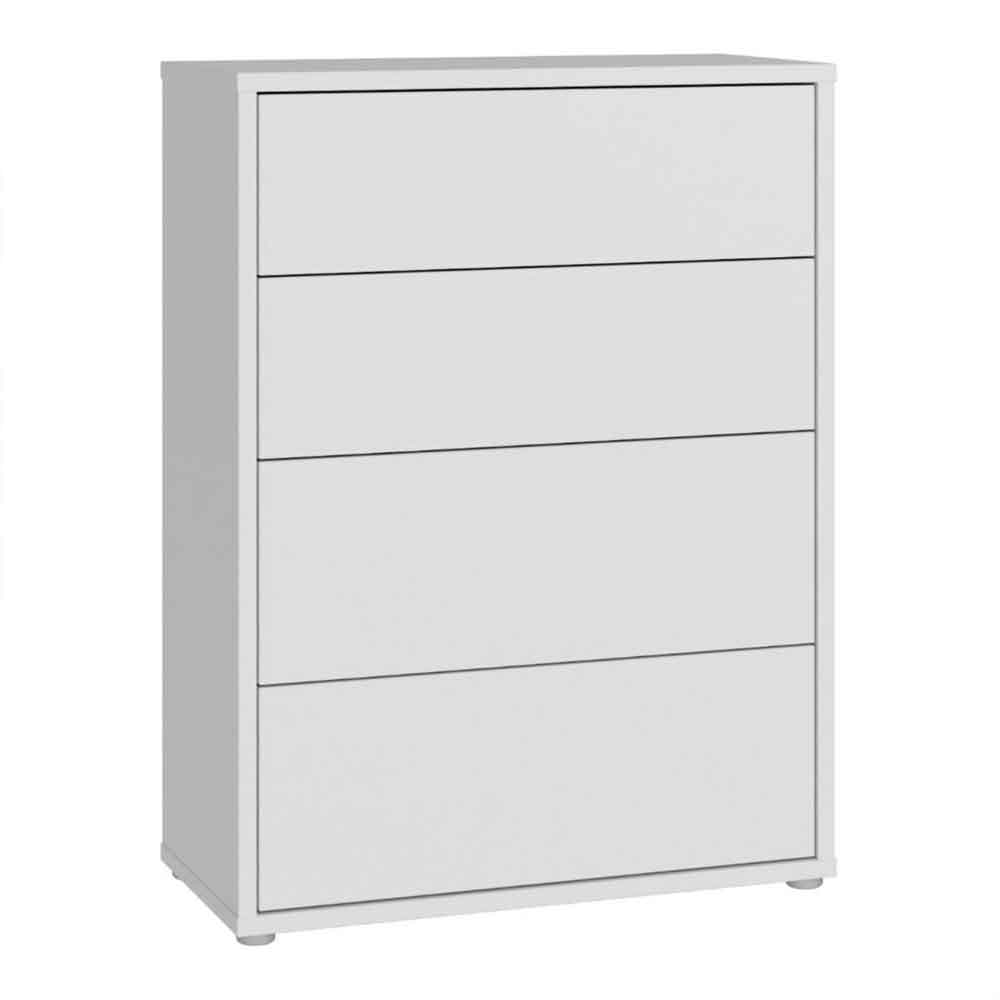 Ansley Wooden Chest of 4 Drawers in Light Grey