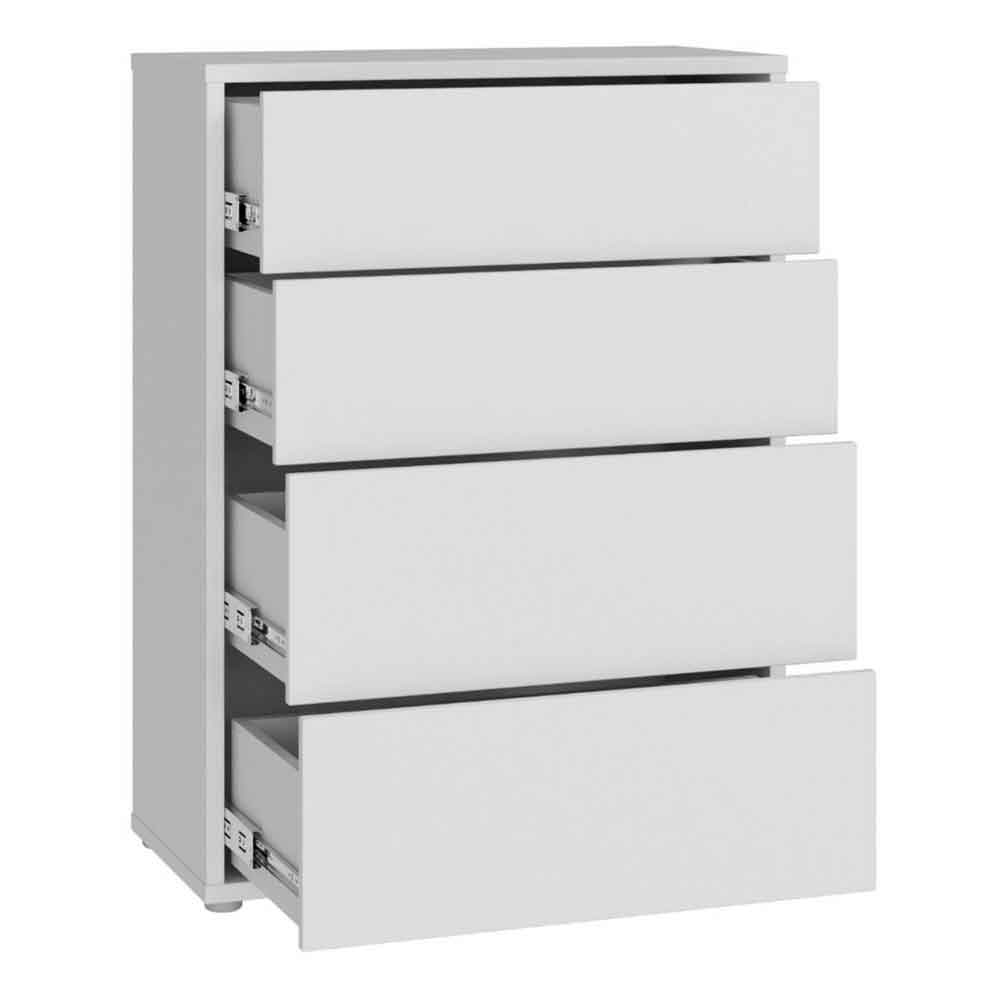 Ansley Wooden Chest of 4 Drawers in Light Grey