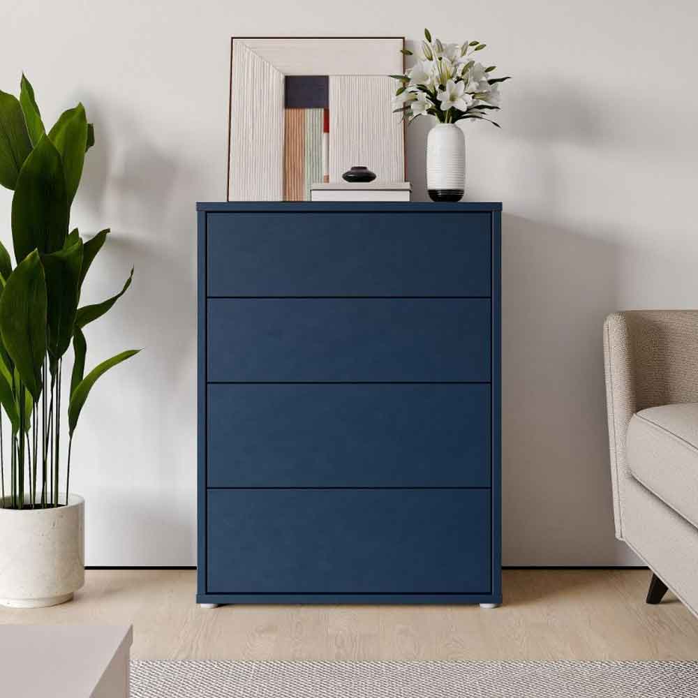 Ansley Wooden Chest of 4 Drawers in Night Blue