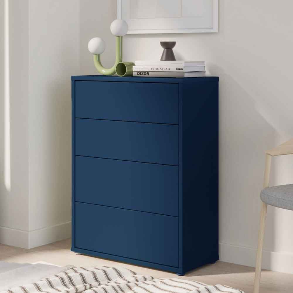 Ansley Wooden Chest of 4 Drawers in Night Blue