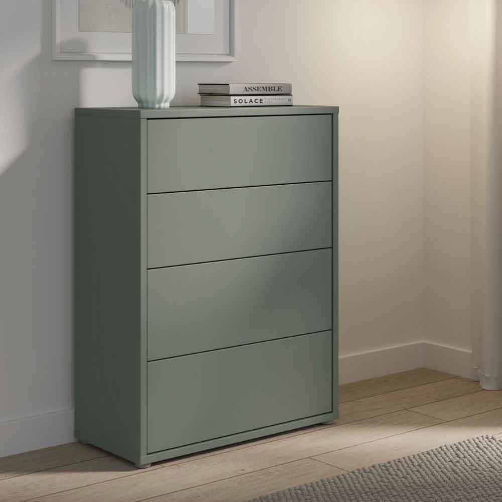Ansley Wooden Chest of 4 Drawers in Sage Green