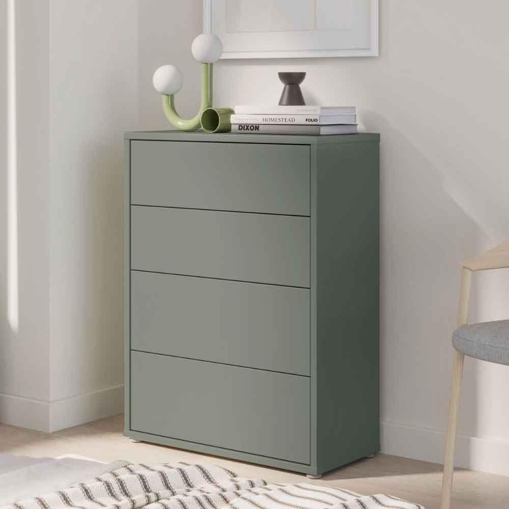 Ansley Wooden Chest of 4 Drawers in Sage Green