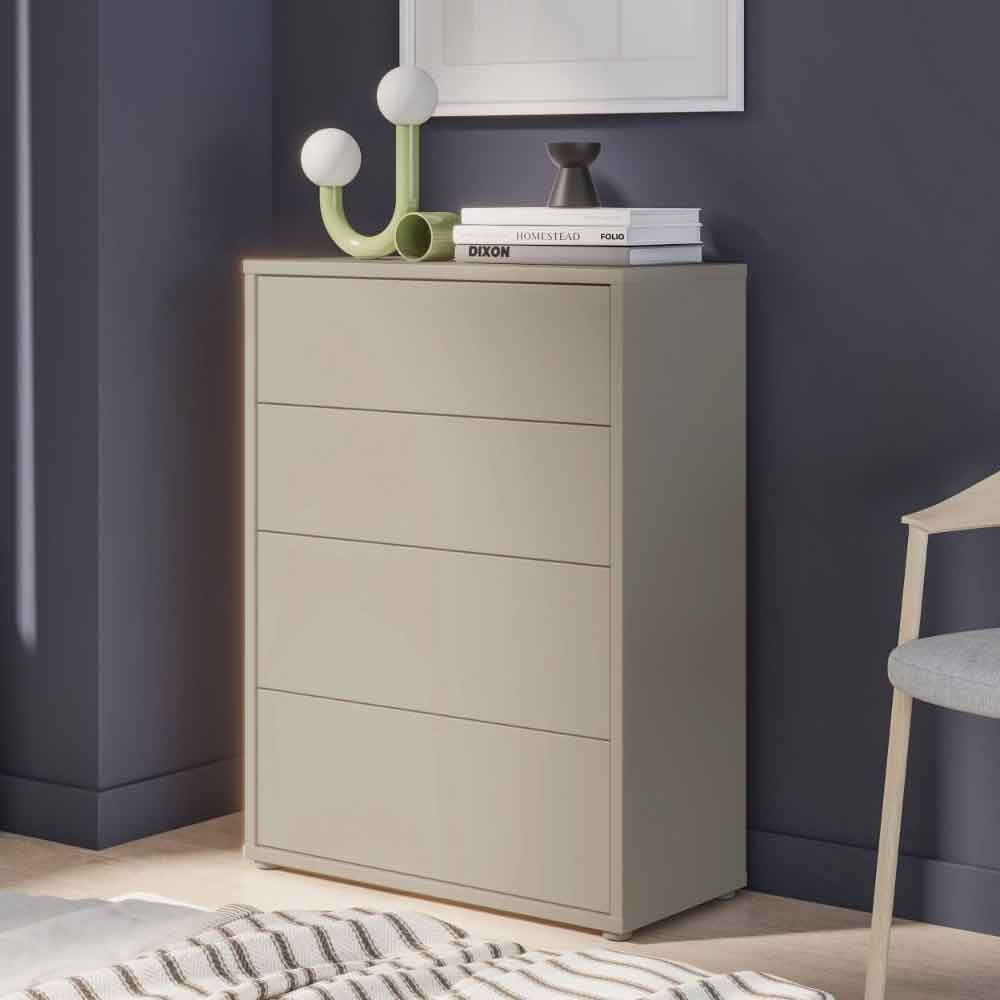Ansley Wooden Chest of 4 Drawers in Taupe