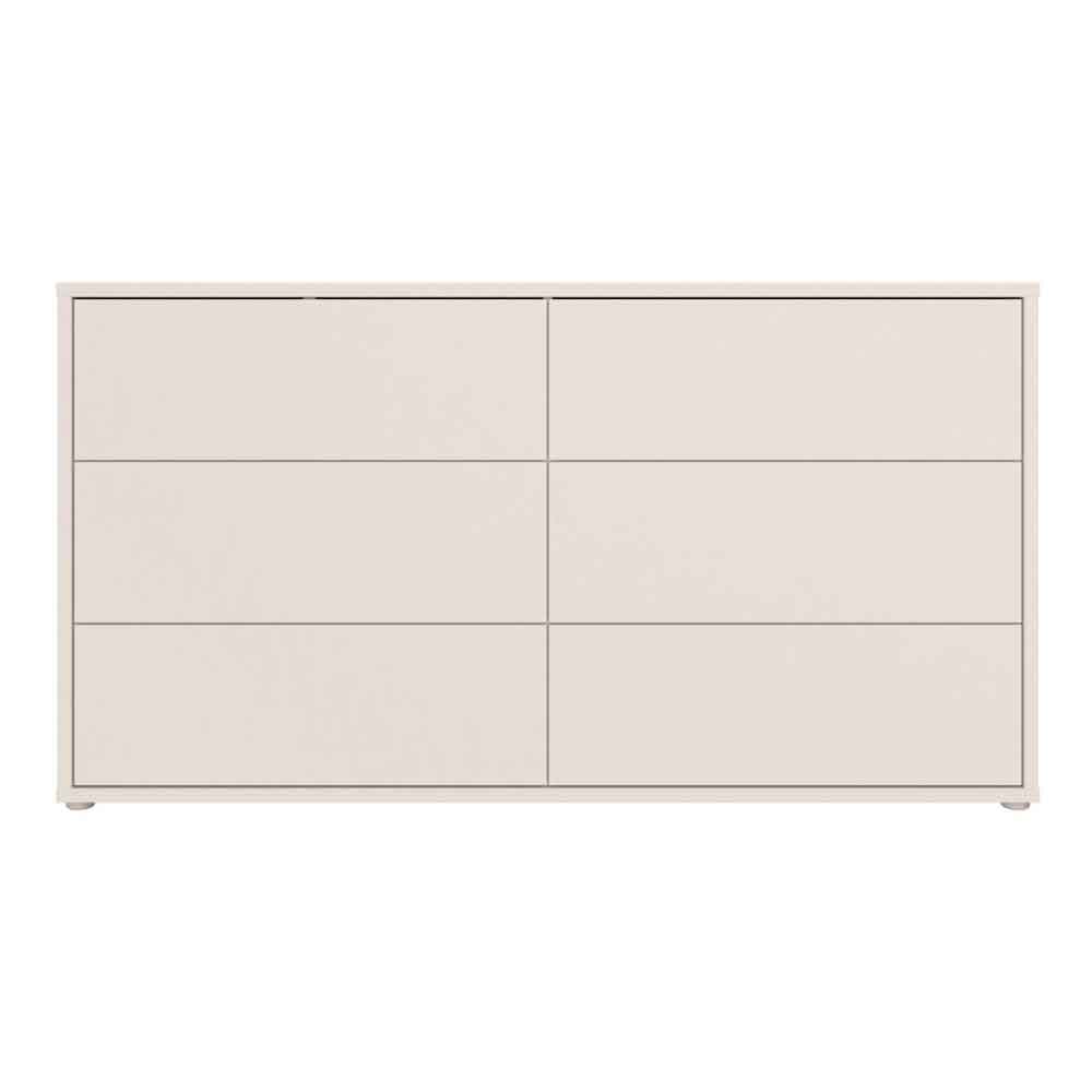 Ansley Wooden Chest of 6 Drawers in Sand