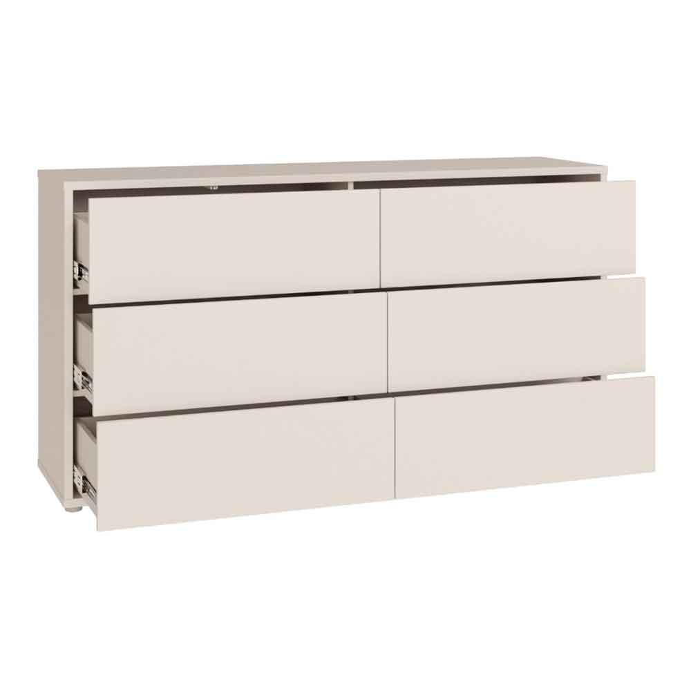 Ansley Wooden Chest of 6 Drawers in Sand