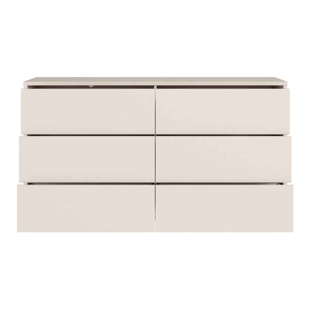Ansley Wooden Chest of 6 Drawers in Sand