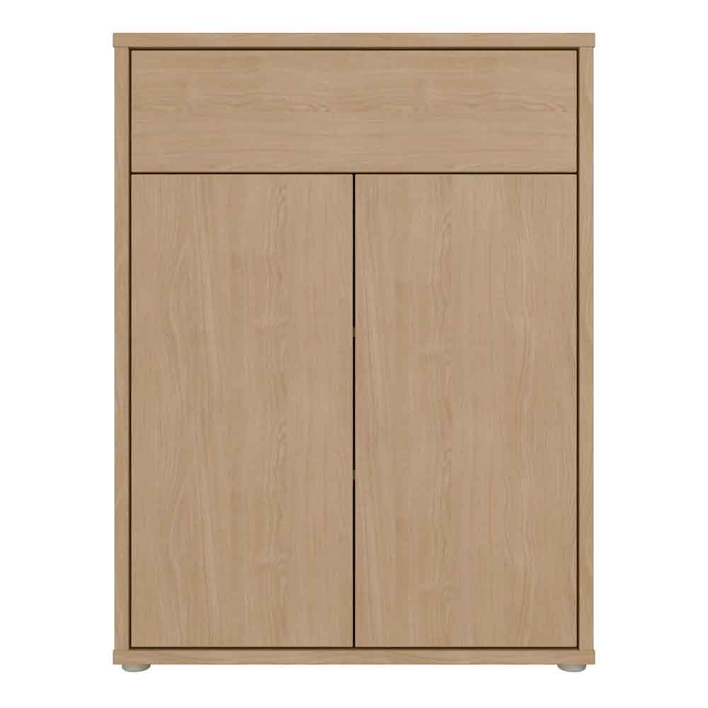 Ansley Wooden Compact Shoe Storage Cabinet with 2 Doors and 1 Drawer in Elegancia Oak