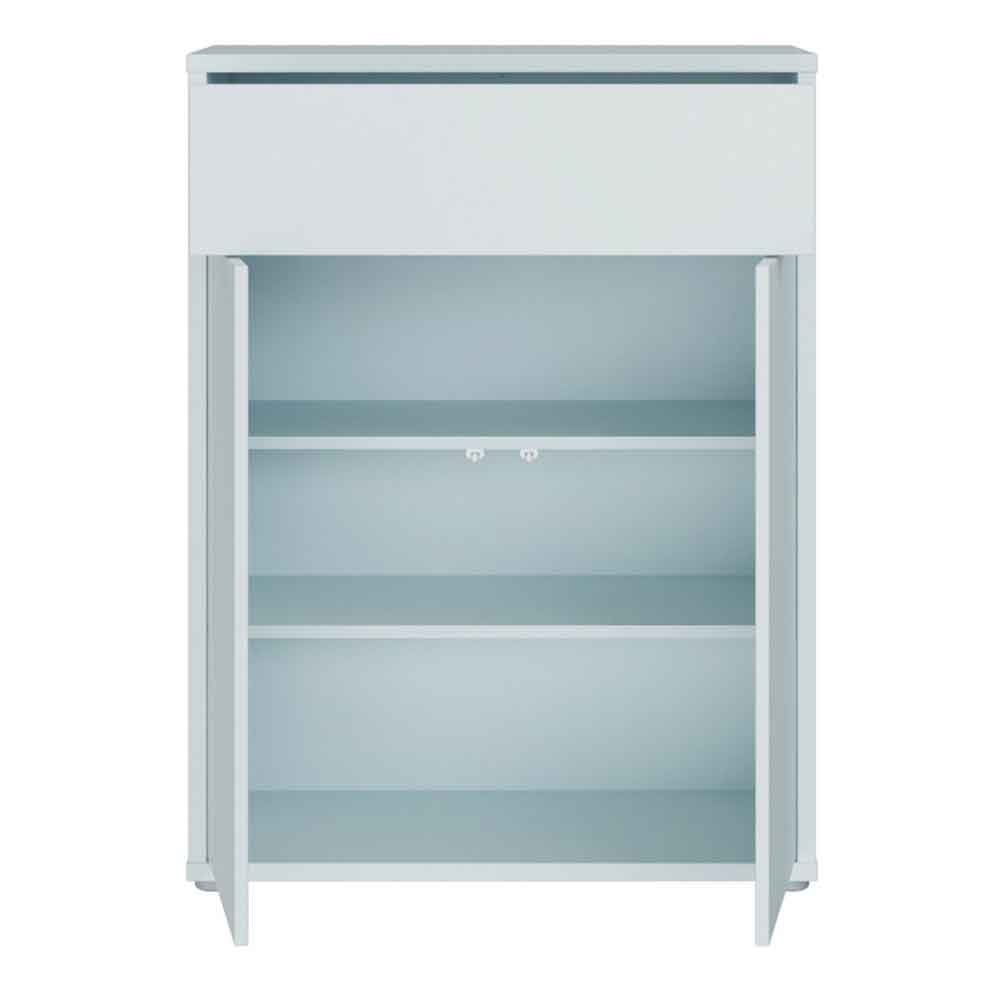 Ansley Wooden Compact Shoe Storage Cabinet with 2 Doors and 1 Drawer in Light Grey