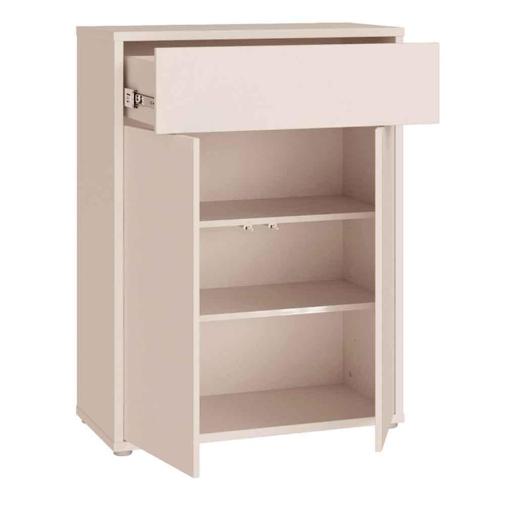 Ansley Wooden Compact Shoe Storage Cabinet with 2 Doors and 1 Drawer in Sand