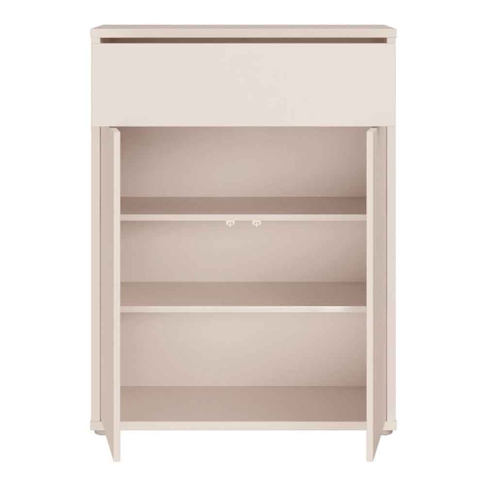 Ansley Wooden Compact Shoe Storage Cabinet with 2 Doors and 1 Drawer in Sand