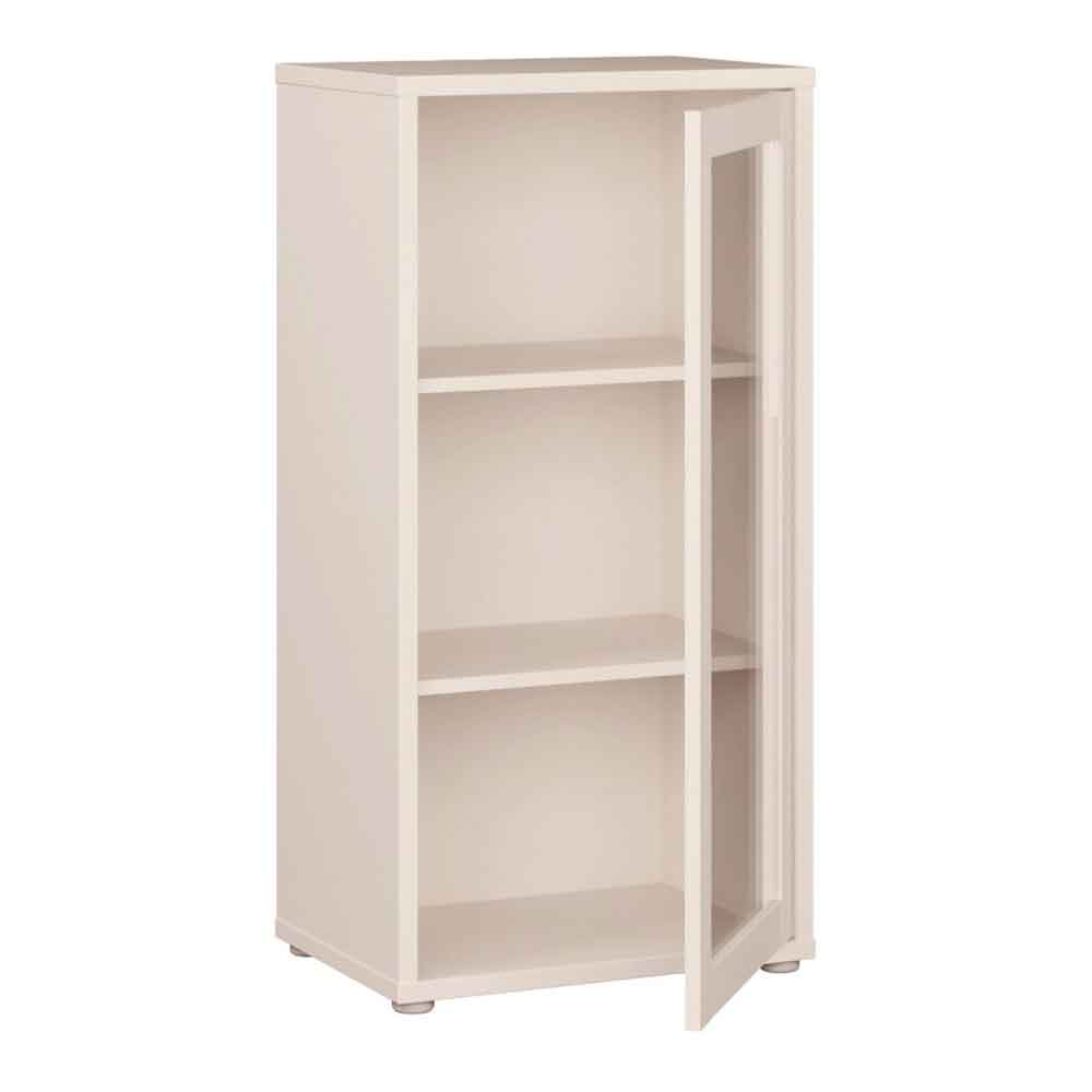 Ansley Wooden Display Cabinet with 1 Glass Door in Sand
