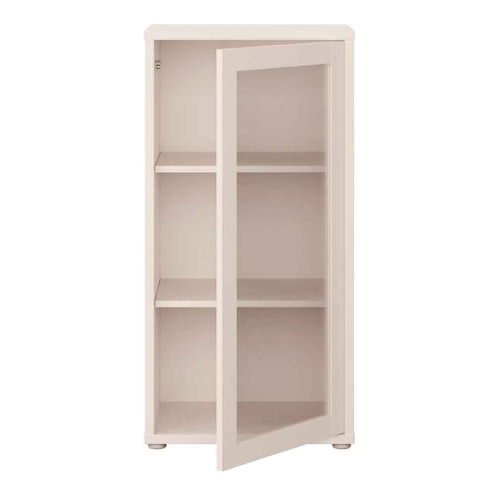 Ansley Wooden Display Cabinet with 1 Glass Door in Sand