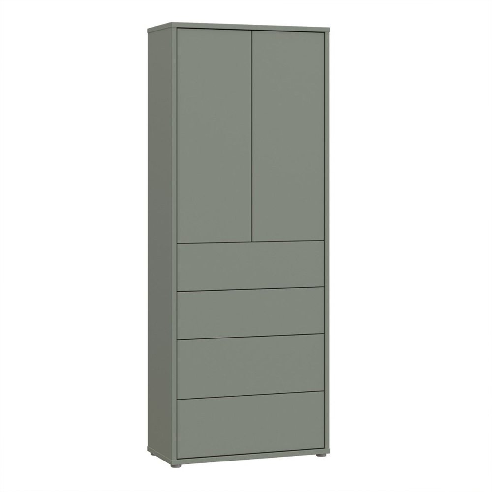 Ansley Wooden Display Cabinet with 2 Doors 4 Drawers in Sage Green
