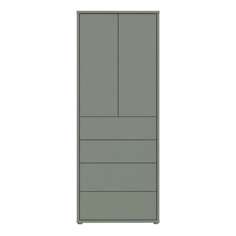 Ansley Wooden Display Cabinet with 2 Doors 4 Drawers in Sage Green
