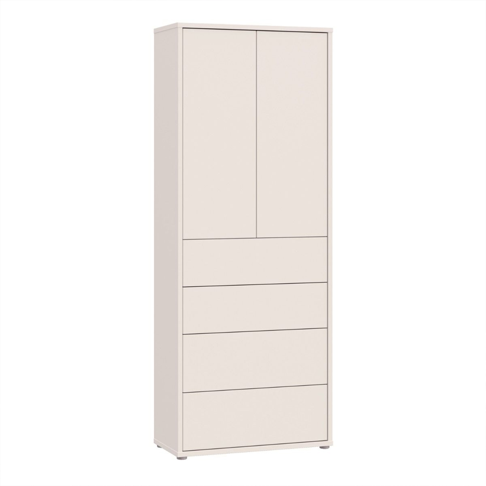 Ansley Wooden Display Cabinet with 2 Doors 4 Drawers in Sand
