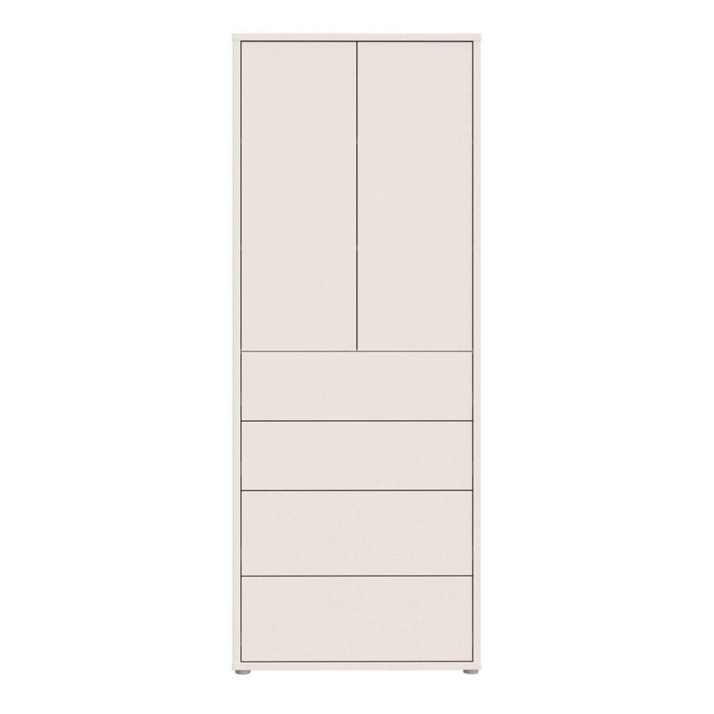 Ansley Wooden Display Cabinet with 2 Doors 4 Drawers in Sand