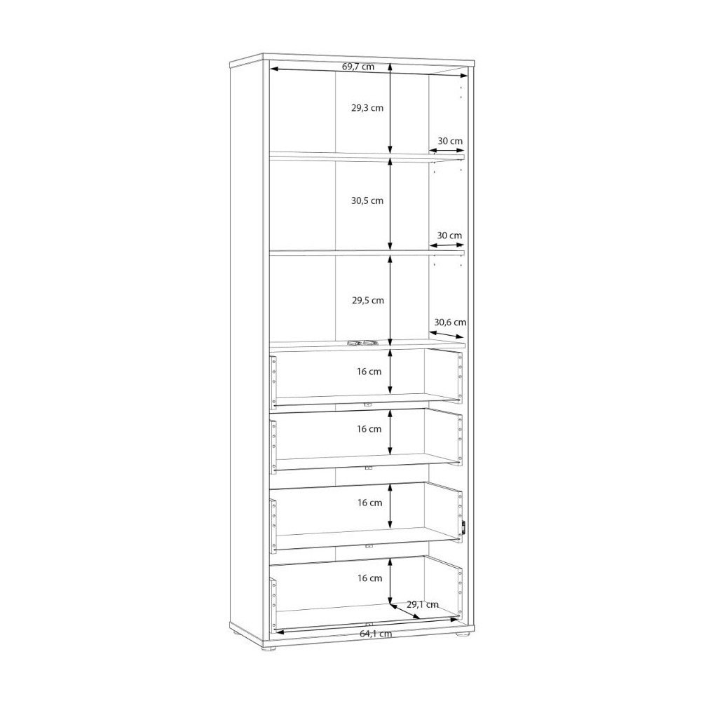 Ansley Wooden Display Cabinet with 2 Doors 4 Drawers in Terracotta