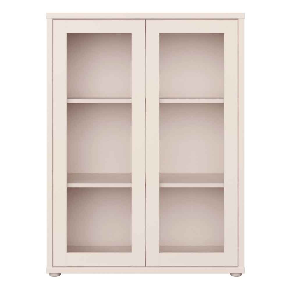 Ansley Wooden Display Cabinet with 2 Glass Doors in Sand
