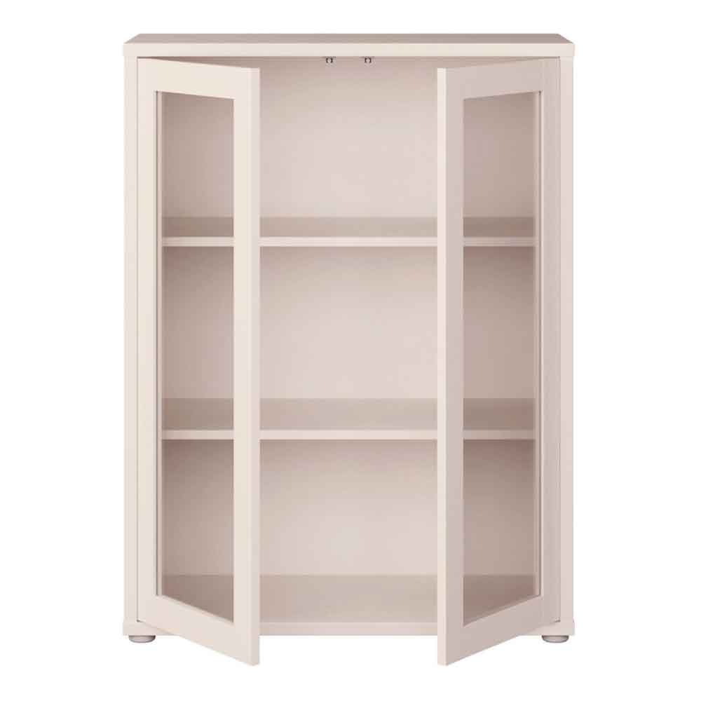 Ansley Wooden Display Cabinet with 2 Glass Doors in Sand